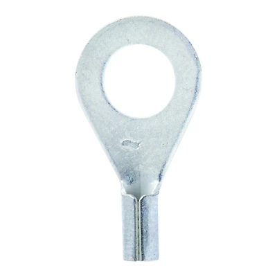 22-18 Ga. Uninsulated Wire Terminal Ring Silver 5 Pk, 1/4 In Stud Size
