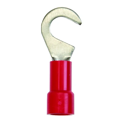 22-18 Ga. Insulated Wire Terminal Hook Red 5 Pk, Vinyl Insulation, #10 Stud