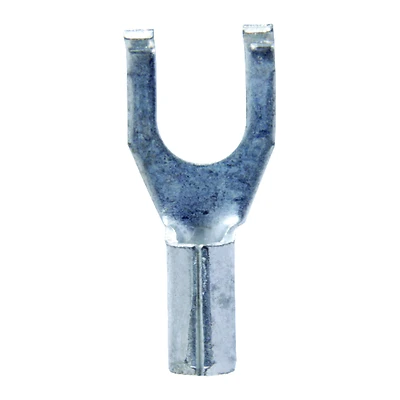 22-18 Ga. Uninsulated Flanged Spade Terminal Silver 5 Pk, #8 Stud Size