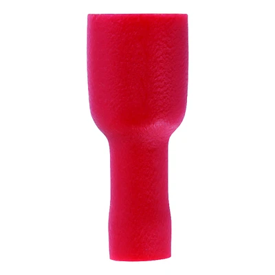 22-18 Ga. Insulated Wire Female Disconnect Red 5 Pk, Vinyl Insulation, 0.250 In Tab