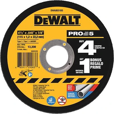 Abrasive Chop / Cut-Off Blade, Aluminum Oxide, .045 x 4-1/2 In.
