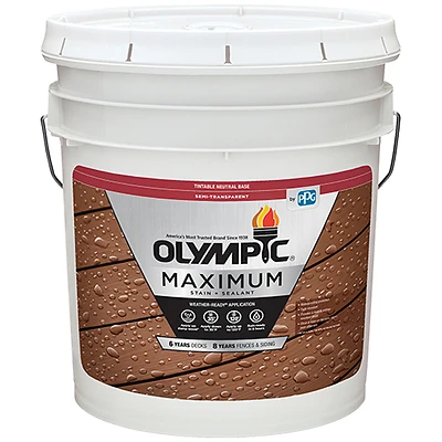 Maximum Semi-transparent Tintable Semi-gloss Neutral Base Acrylic Deck And Fence Stain 4.68 Gallon