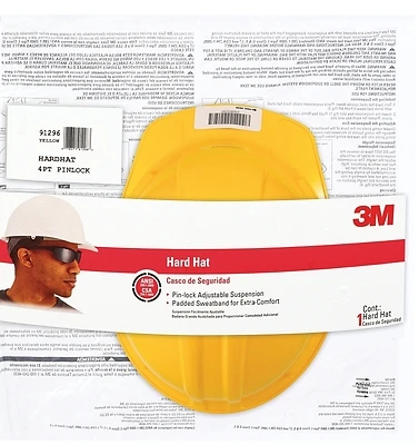 3M CHHYH1-V-12-DC Hard Hat, Vented Cap Style, Pin-Lock Adjustment, Yellow
