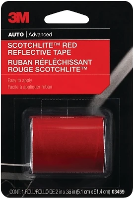 3M Scotchlite 03459 Reflective Safety Tape, Red, 2 x 36 In.