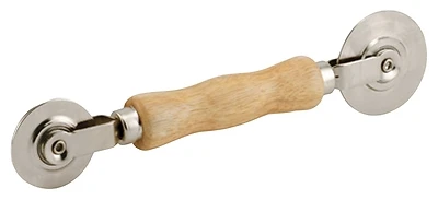 Professional Screen Spline Rolling Tool, Wood Handle, Steel Wheels
