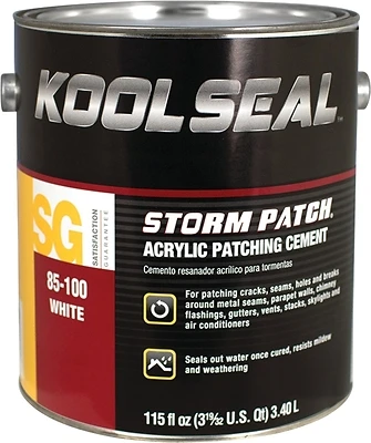 Instant Roof Patching Cement, White, 0.9 Gallon