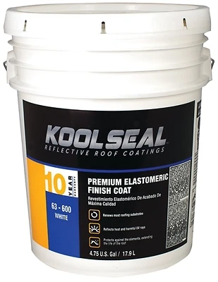 Kool Seal KS0063600-20 Premium Elastomeric Roof Coating, White, 4.75 Gal