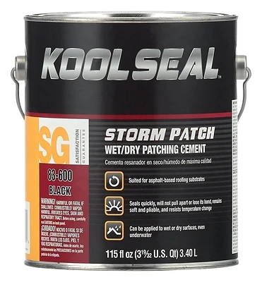Roof Storm Patch, Black 0.9 Gal.