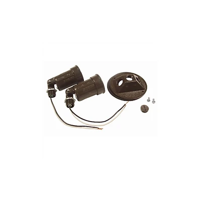 150w Aluminum Round Double Bronze Weatherproof Outdoor Lampholder With Cover