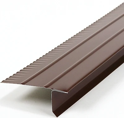2.43 In. x 1 In. x 10 Ft., F4-1/2, Standard Brown, Galvanized Drip Edge