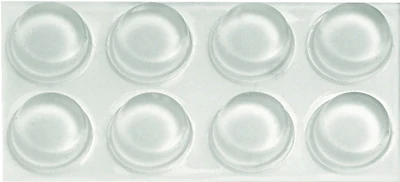 Hillman 50660 Furniture Bumper Pads, Clear Rubber, 1/2-In., 8-Pc.