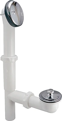 Keeney 62AW Lift & Turn Tub Drain Assembly, White Plastic, Chrome