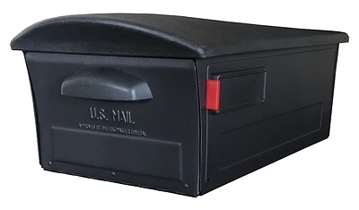Gibraltar Mailsafe RSKB00AM Post-Mount Mailbox, Large, Locking, Black Plastic