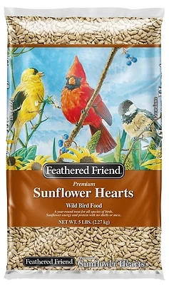Feathered Friend 14403 Sunflower Hearts Wild Bird Food, 5 Lb Bag