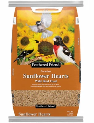 Feathered Friend 14414 Sunflower Hearts Wild Bird Food, 20 Lb Bag