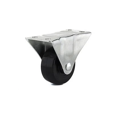 Rubber Wheel, Rigid Plate Caster, 2-1/2 In.