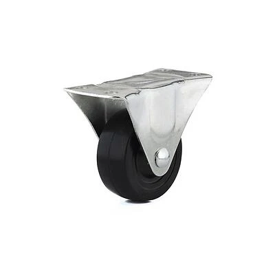 Rubber Wheel, Rigid Plate Caster, 3 In.