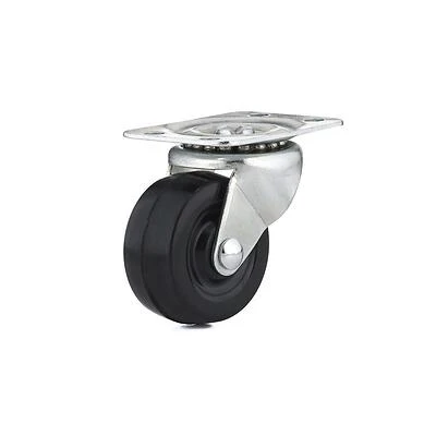 Rubber Wheel, Swivel Plate Caster, 2 In.