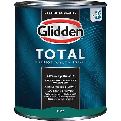 Total Interior Paint + Primer Flat White Pastel Base 1 Quart