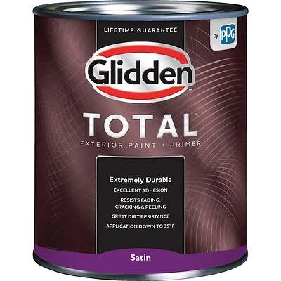 Total Exterior Paint + Primer Satin White Pastel Base 1 Quart