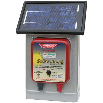 Electric Fence Charger, 25-Mile, Solar-Pak, 6-Volt Battery