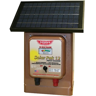 Parmak MAG12-SP Electric Fence Charger, 30-Mile, Low Impedance, Solar, 12V