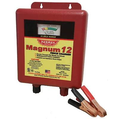 Electric Fence Charger, 30-Mile, Low Impedance, 12-Volt Battery