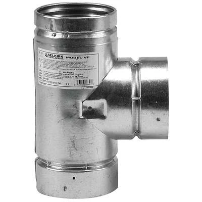 Selkirk 243100 VP Pellet Pipe 3-In. Tee With Tee Cap, Galvanized