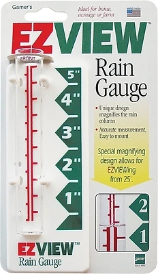EZView 820-0188 Rain Gauge, Easy Read Magnifying Design, 5 In.