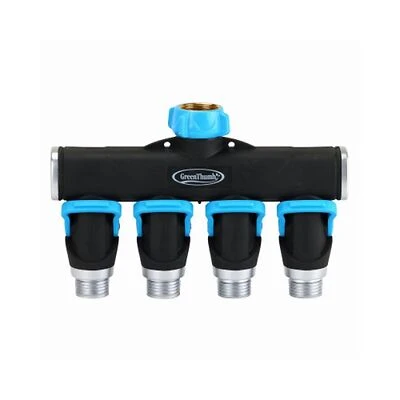 4-Way Full-Flow Hose Connector, Metal