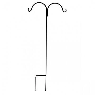 Shepherd's Hook, Double, Black Steel, 64-In.