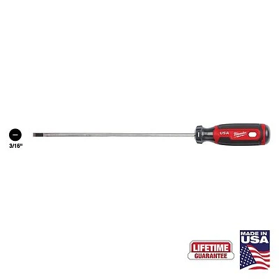 Milwaukee MT213 Cushion Grip Cabinet Tip Screwdriver, 3/16 In. x 8 In.