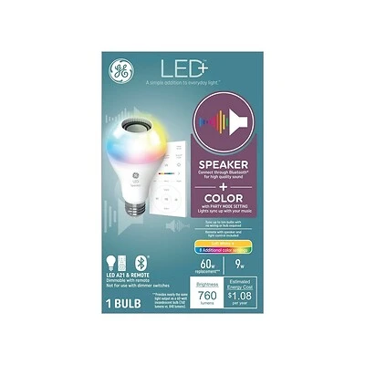GE 93129723 LED Bulb, A21 Lamp, 60 W Equivalent, Medium Lamp Base, Dimmable, Soft White, 2700 K Color Temp