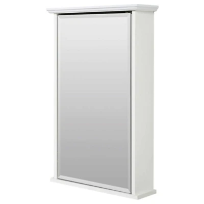 Zenna Home White 16" W X 25" H X 4.63" D Surface Mount Crown Pediment Medicine Cabinet
