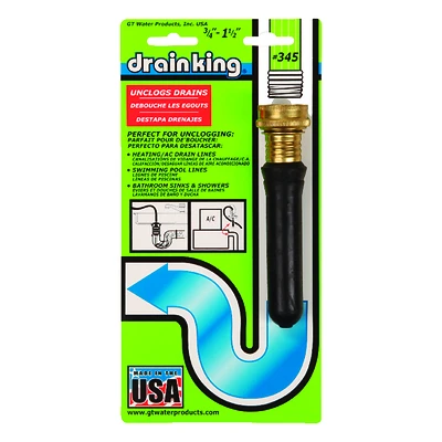 Drain King 3/4" To 1-1/2" Water-pressure Drain Opener