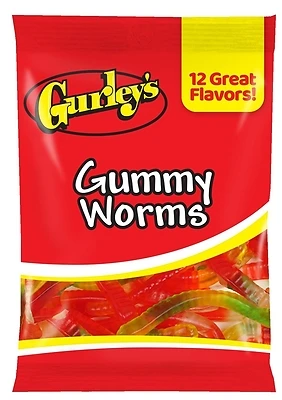 Assorted Fruit Flavors Gummy Worms 4.5 Oz. Candy