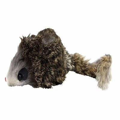 Shaggy Plush Giant Mouse Cat Toy With Catnip