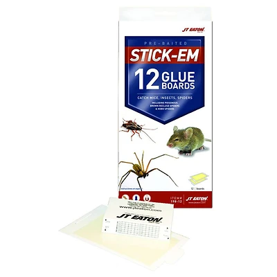 J.T. Eaton Stick-Em 198-12 Scorpion Glue Trap, Solid, Characteristic Petroleum, Clear/Pale Yellow, Pack