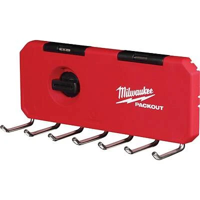 Milwaukee PACKOUT 48-22-8329 7-Hook Rack, 25 lb, 7-Tool Holder, 9-1/2 in W, 3-1/2 in H, 3 in L, Metal