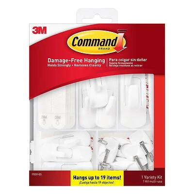 Command 17231-ES Hook Kit, Plastic, White