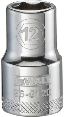 DeWalt DWMT86512OSP Metric Shallow Socket, 12mm, 6-Point, 1/2 In. Drive