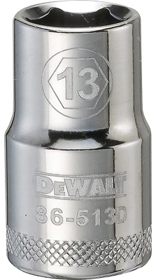 DeWalt DWMT86513OSP Metric Shallow Socket, 6-Point, 1/2 In. Drive, 13mm
