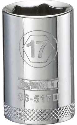 DeWalt DWMT86517OSP Metric Shallow Socket, 6-Point, 1/2 In. Drive, 17mm