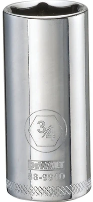 DeWalt DWMT88991OSP Deep Socket, 3/4 In., 3/8 In. Drive, 6-Point, Chrome Vanadium