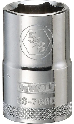 SAE Socket, Shallow, 6-Point, 5/8 In., 1/2 In. Drive