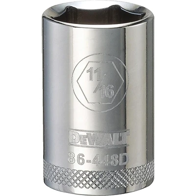 DeWalt DWMT86448OSP SAE Socket, Shallow, 6-Point, 11/16 In., 1/2 In. Drive
