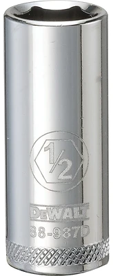 DeWalt DWMT88987OSP SAE Socket, Deep, 6-Point, 1/2 In., 3/8 In. Drive
