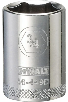 DeWalt DWMT86449OSP SAE Socket, Shallow, 6-Point, 3/4 In., 1/2 In. Drive