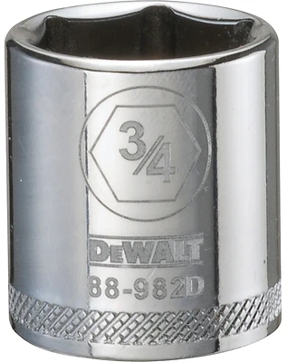 DeWalt SAE Socket, Shallow, 6-Point, 3/4 In., 3/8 In. Drive