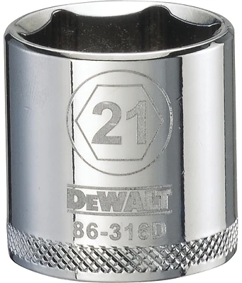 DeWalt DWMT86316OSP Metric Shallow Socket, 6-Point, 3/8 In. Drive, 21mm